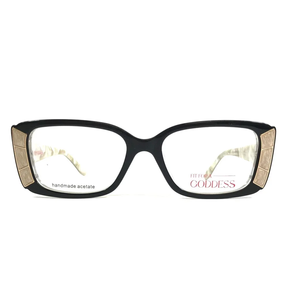 Fit For A Goddess Eyeglasses Frames FGO006 BLK Black Ivory Full Rim 55-18-145